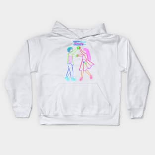 Neon Dancing Couple Kids Hoodie